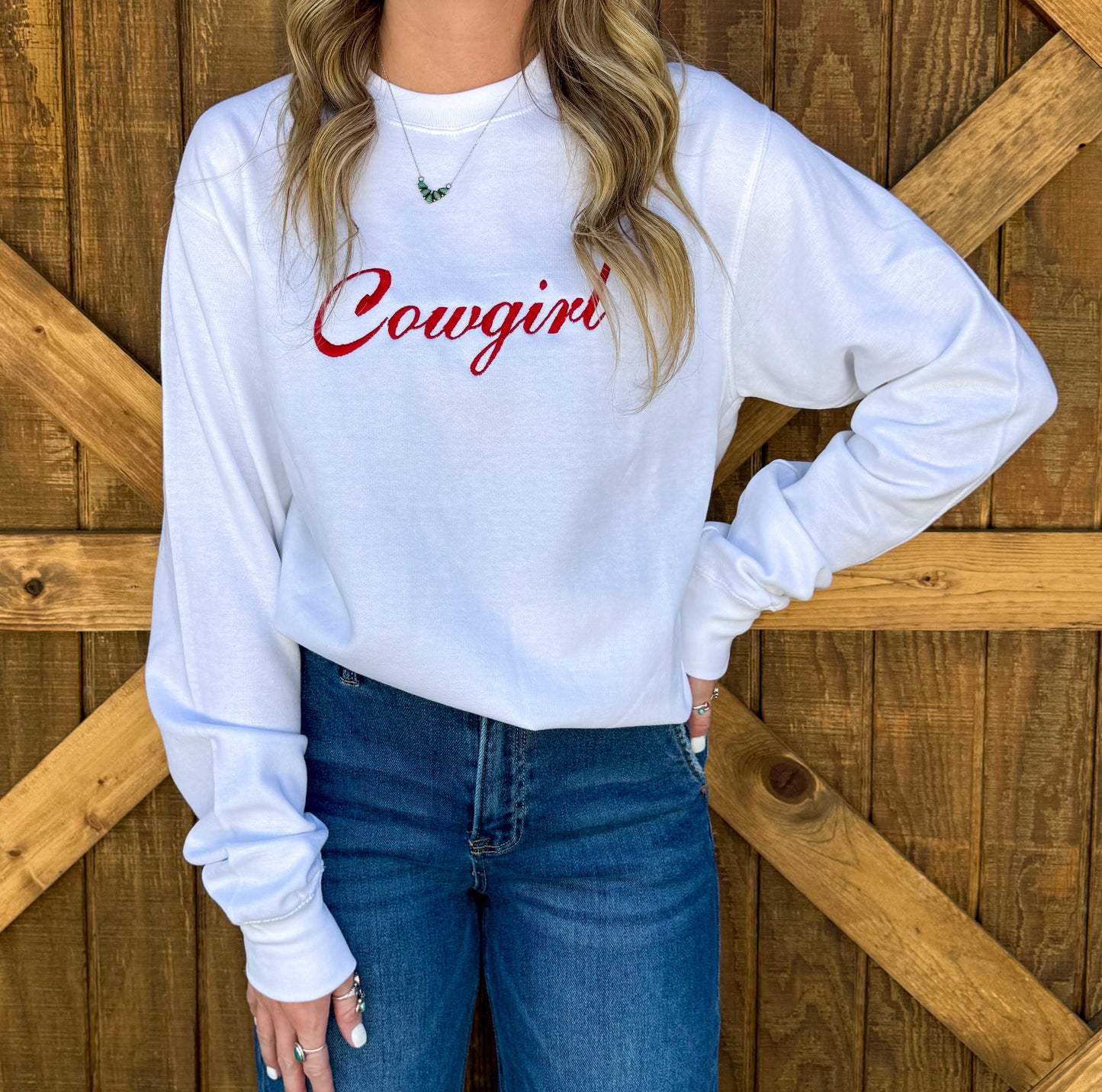 Cowgirl Embroidered Sweatshirt