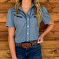 Cowgirl Pearl Snap Top *Blue