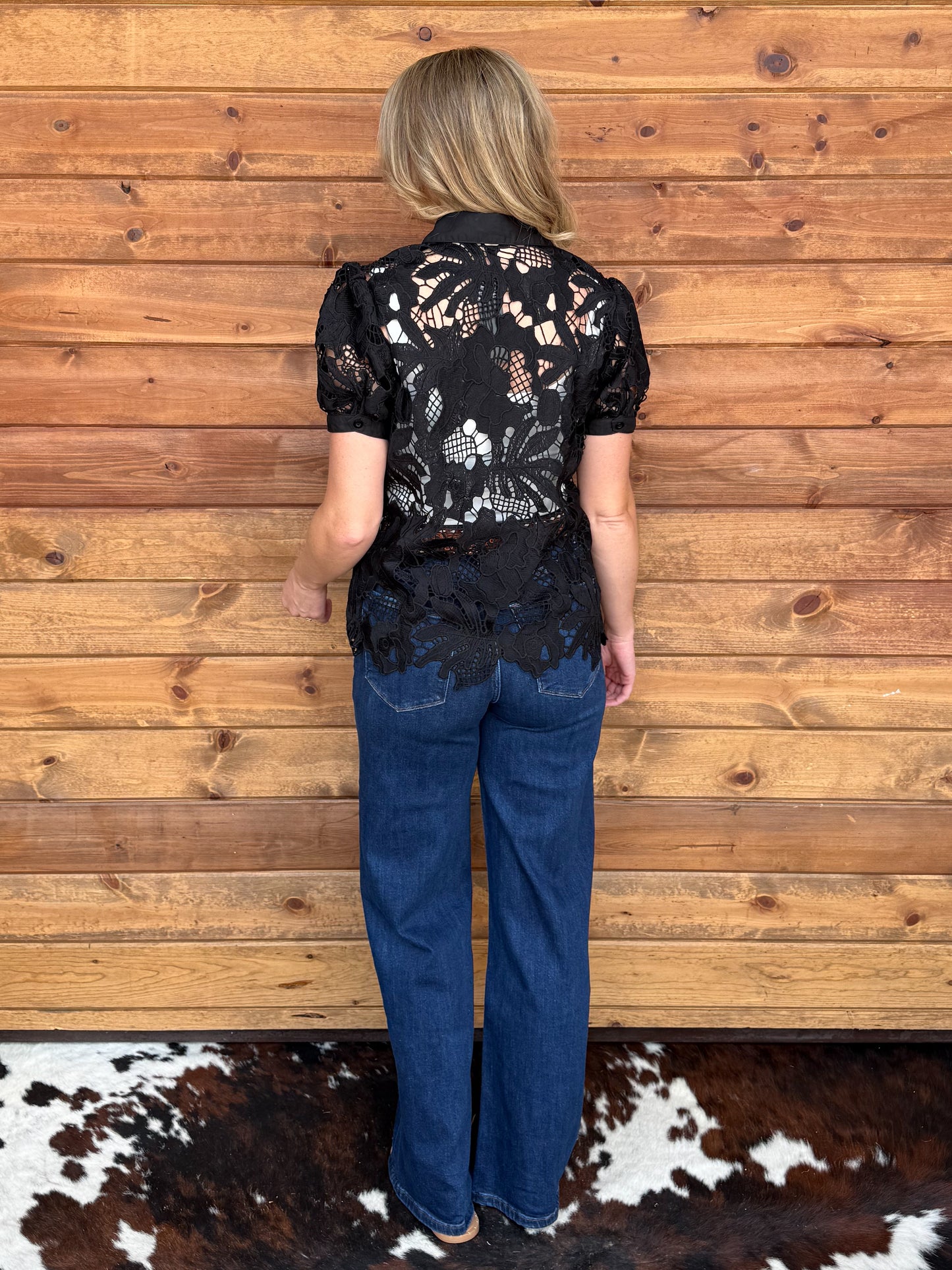 Floral Lace Button-Up