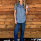 Cowgirl Pearl Snap Top *Blue