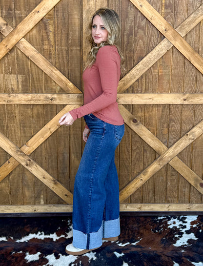 Madelyn Basic Long Sleeve *Brick
