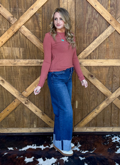Madelyn Basic Long Sleeve *Brick