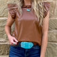 Saddle Faux Leather Tank