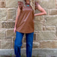 Saddle Faux Leather Tank