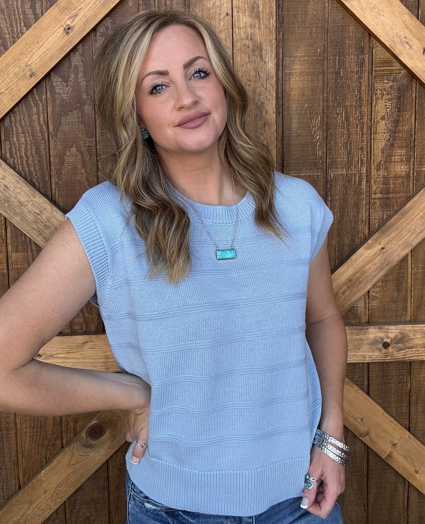 The Heather Top *Blue