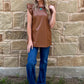 Saddle Faux Leather Tank