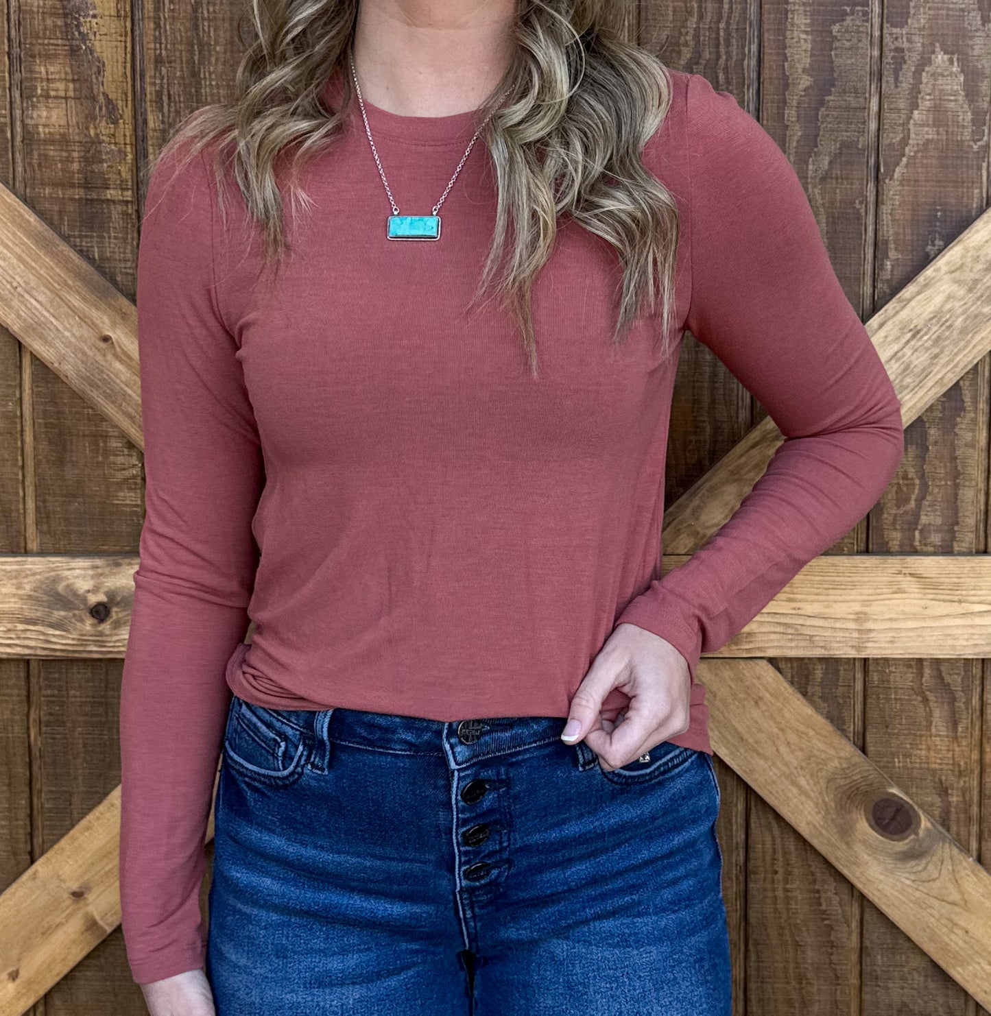 Madelyn Basic Long Sleeve *Brick