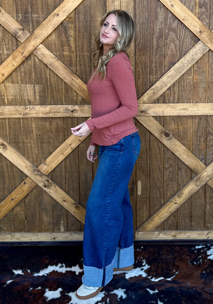 Madelyn Basic Long Sleeve *Brick