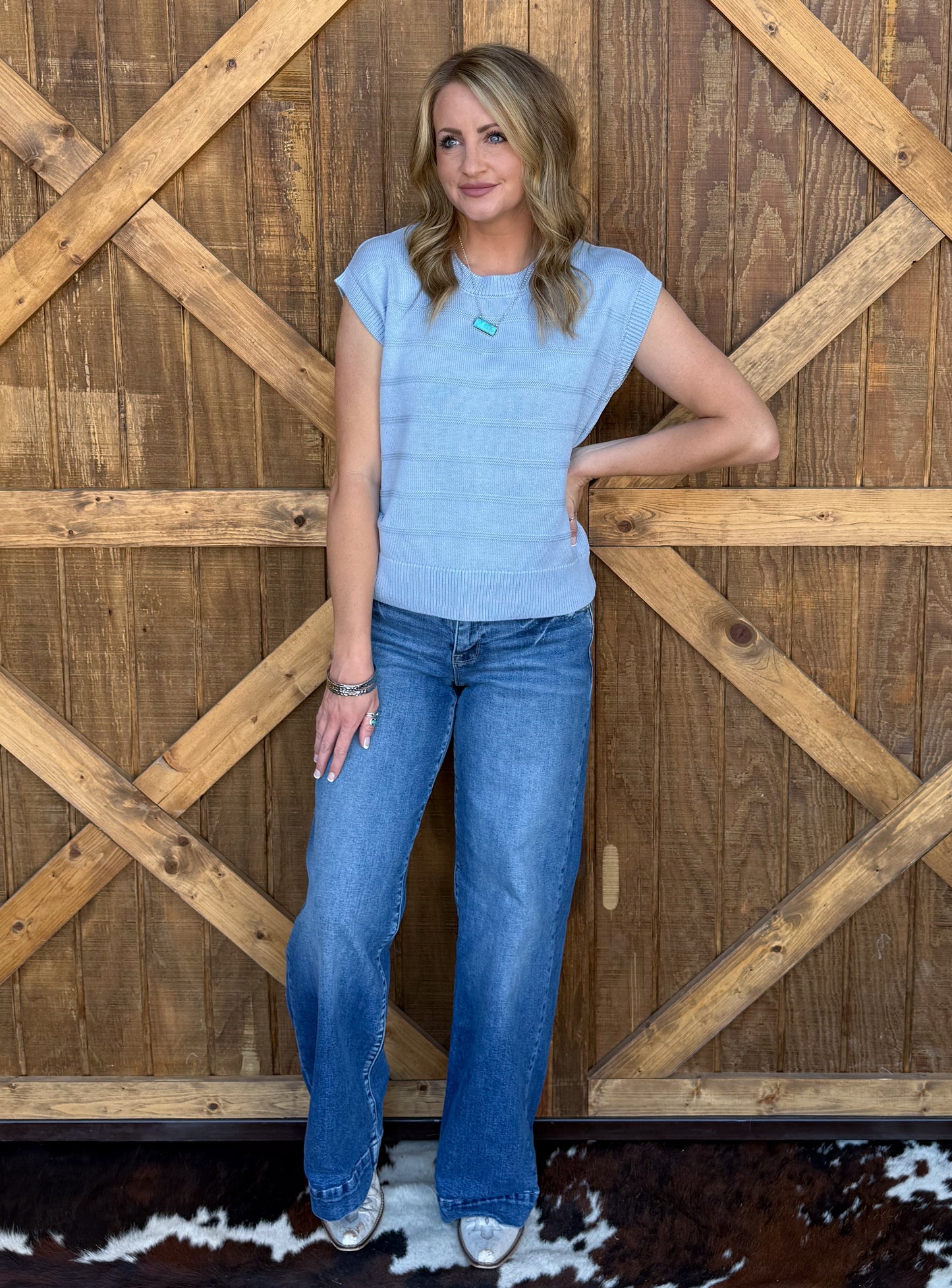 The Heather Top *Blue