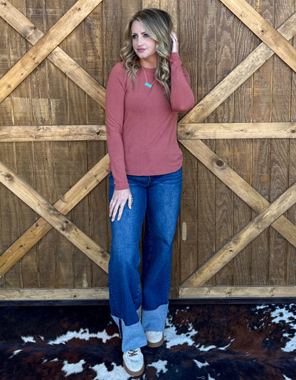 Madelyn Basic Long Sleeve *Brick