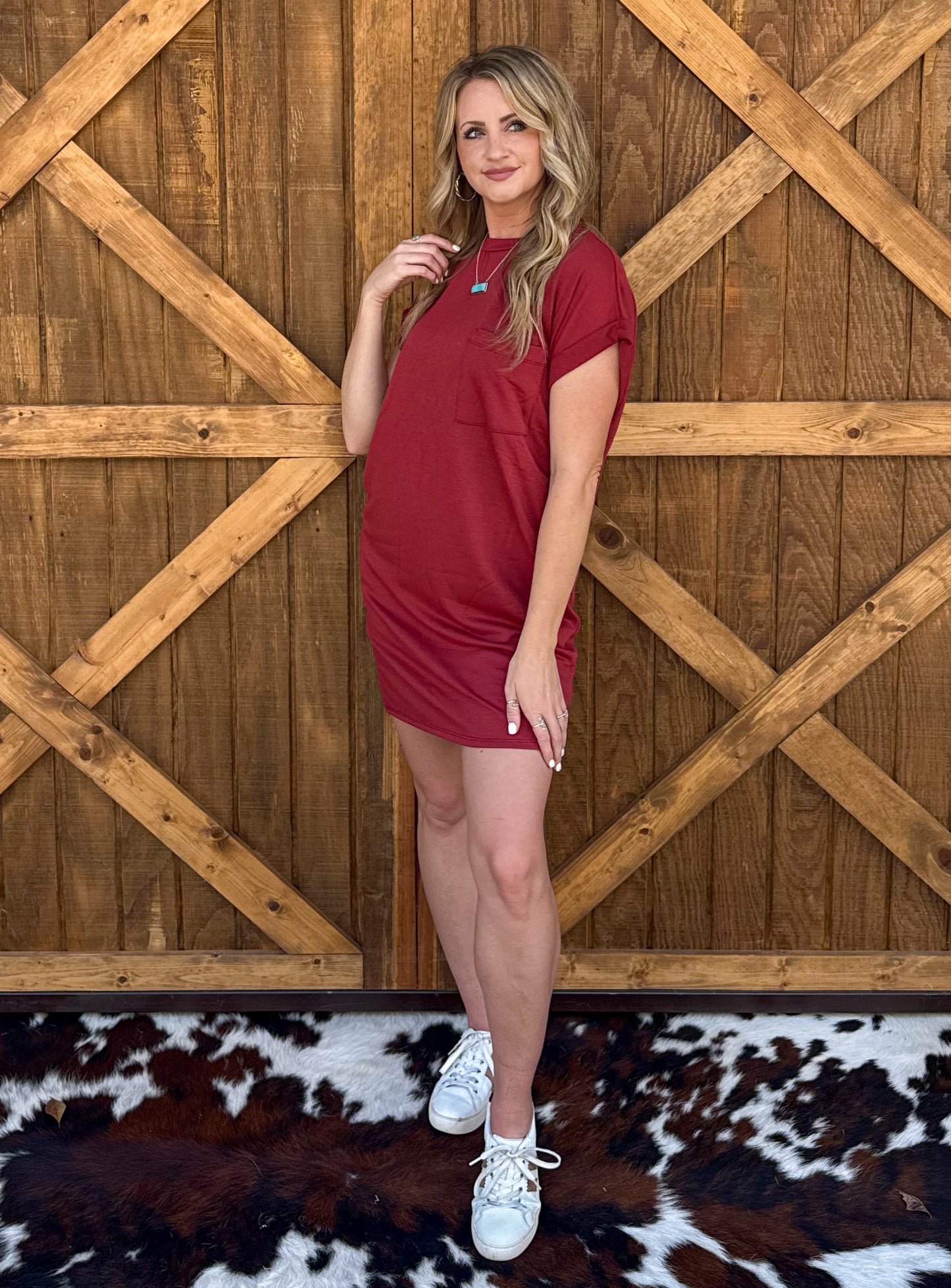 Jolene T-Shirt Dress *Brick