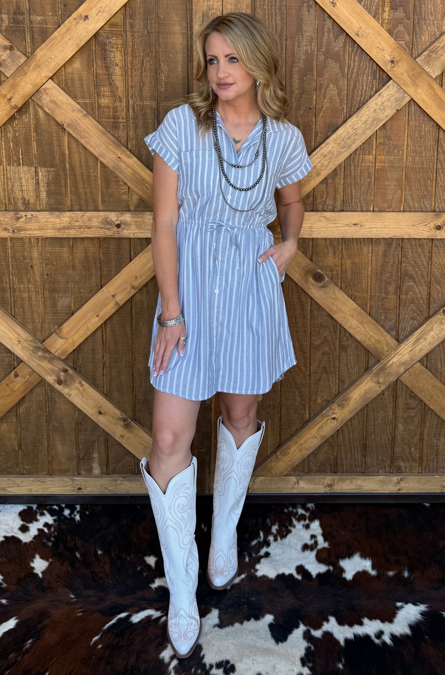 The Annie Dress *Blue & White