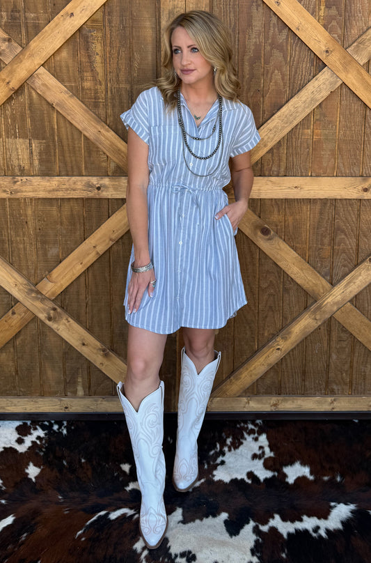 The Annie Dress *Blue & White
