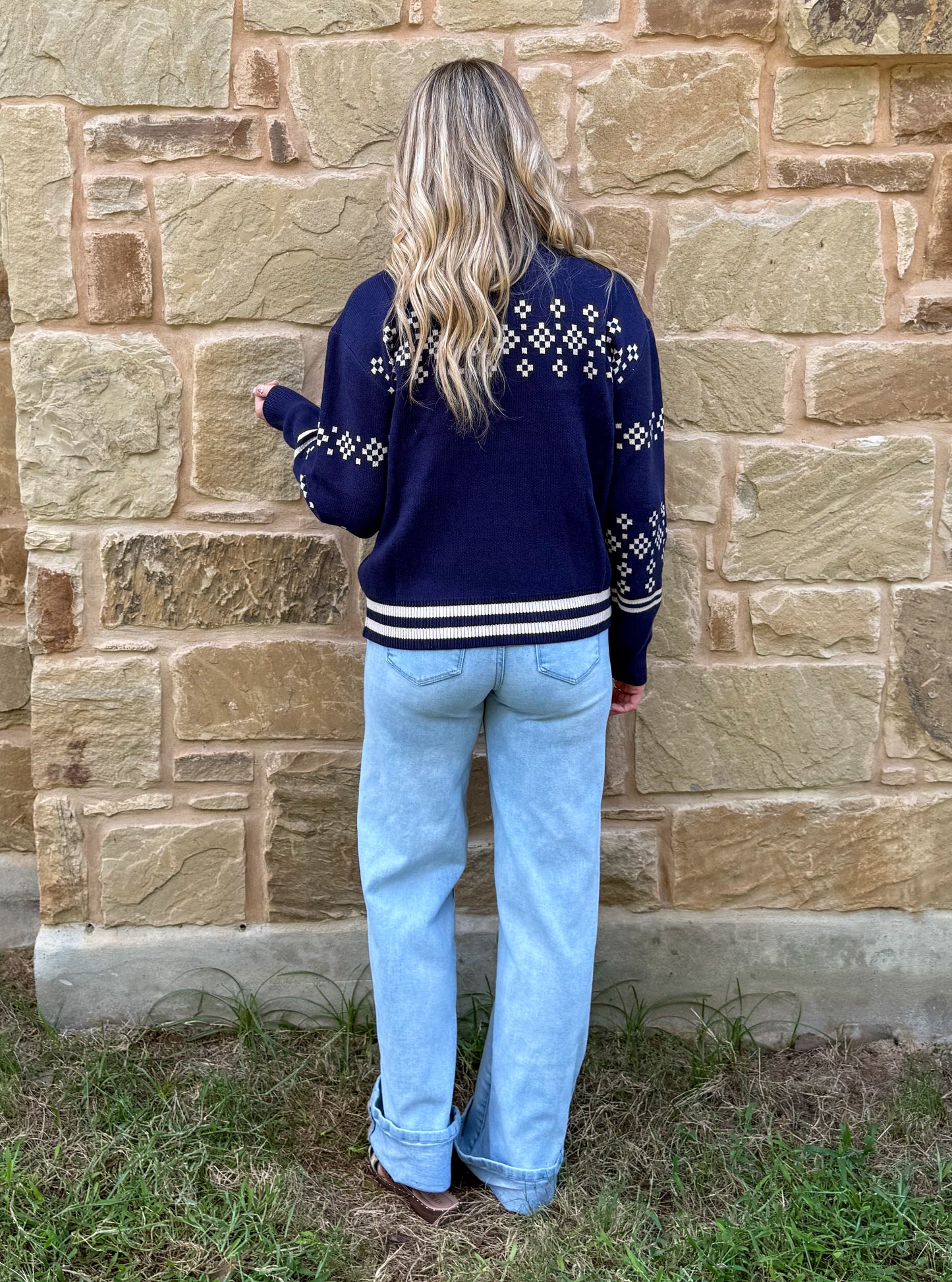Navy Horses Pullover
