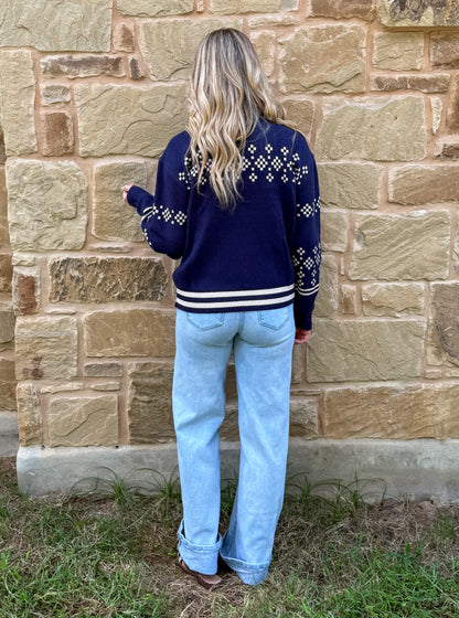 Navy Horses Pullover