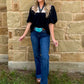 Western Embroidered Blouse *Black