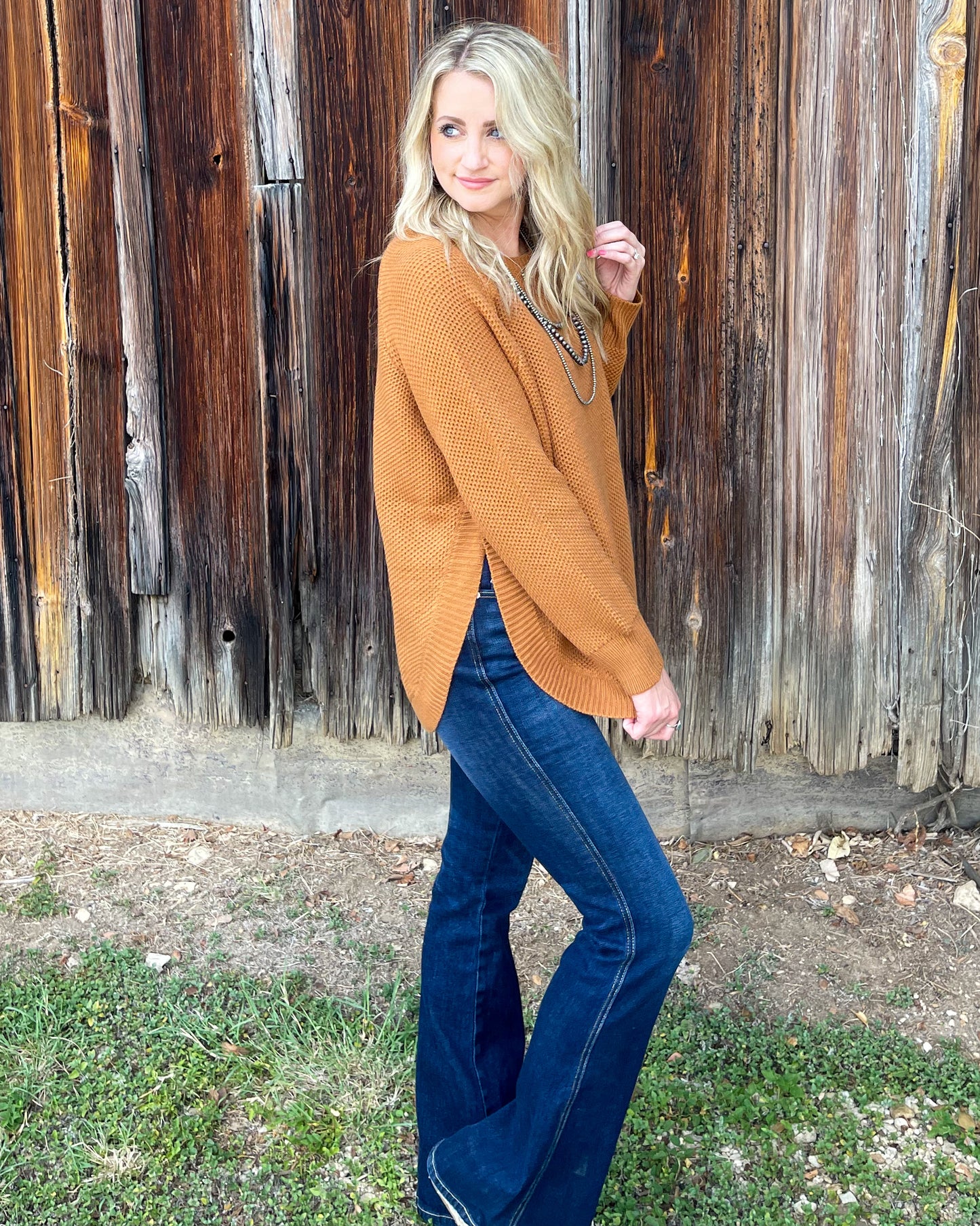 Texana Concho Sweater *Caramel