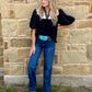 Western Embroidered Blouse *Black