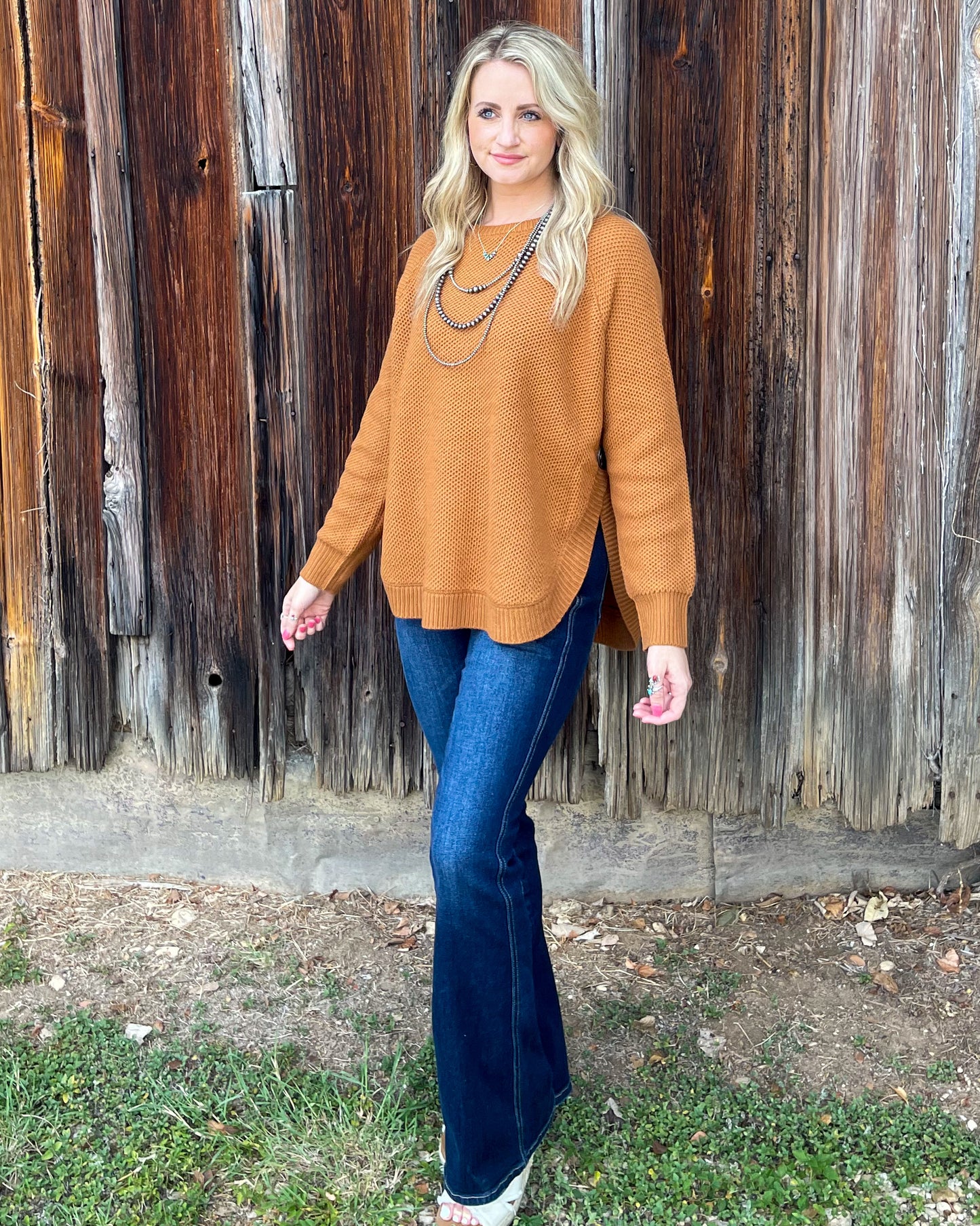 Texana Concho Sweater *Caramel