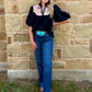 Western Embroidered Blouse *Black