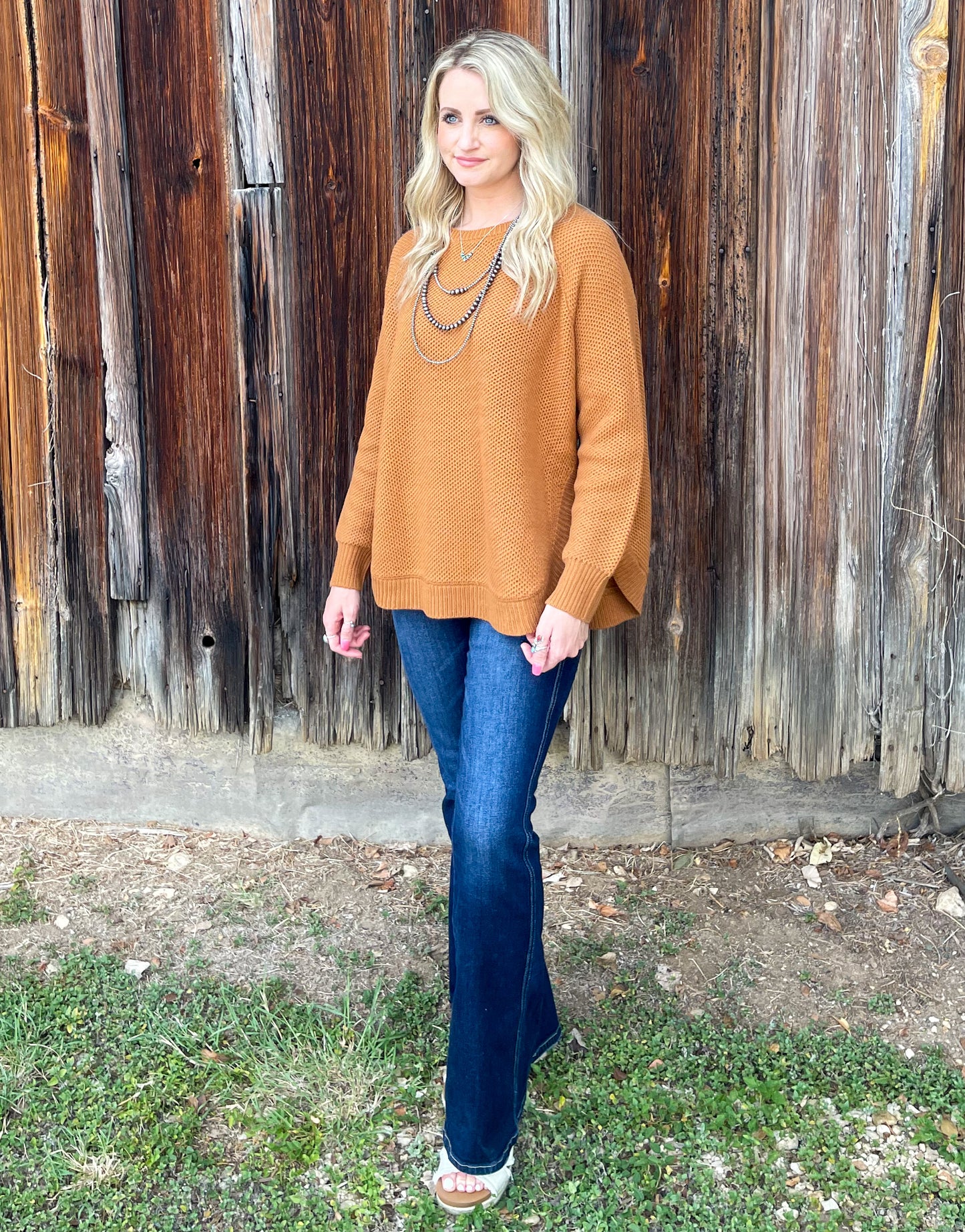 Texana Concho Sweater *Caramel