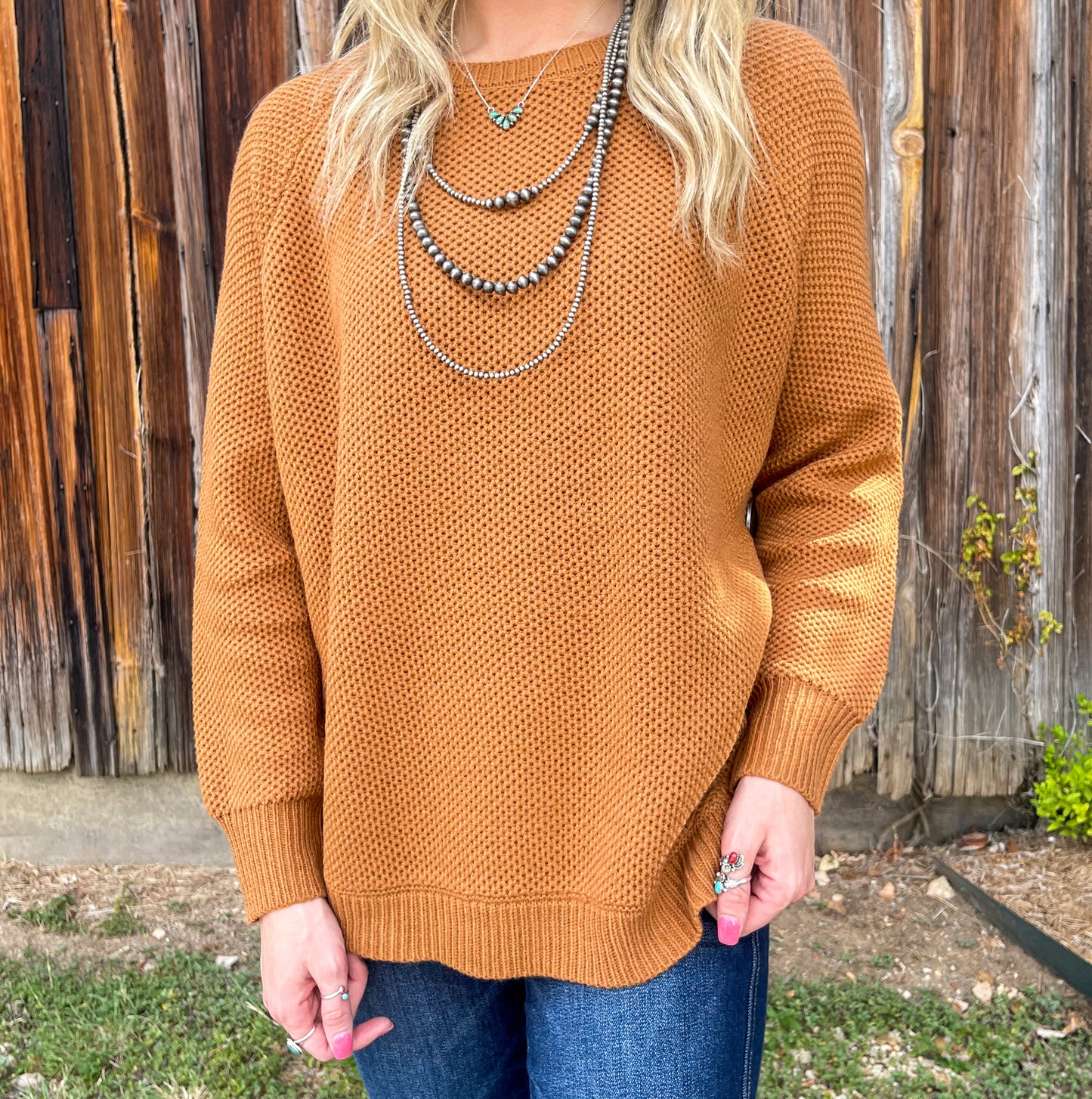 Texana Concho Sweater *Caramel