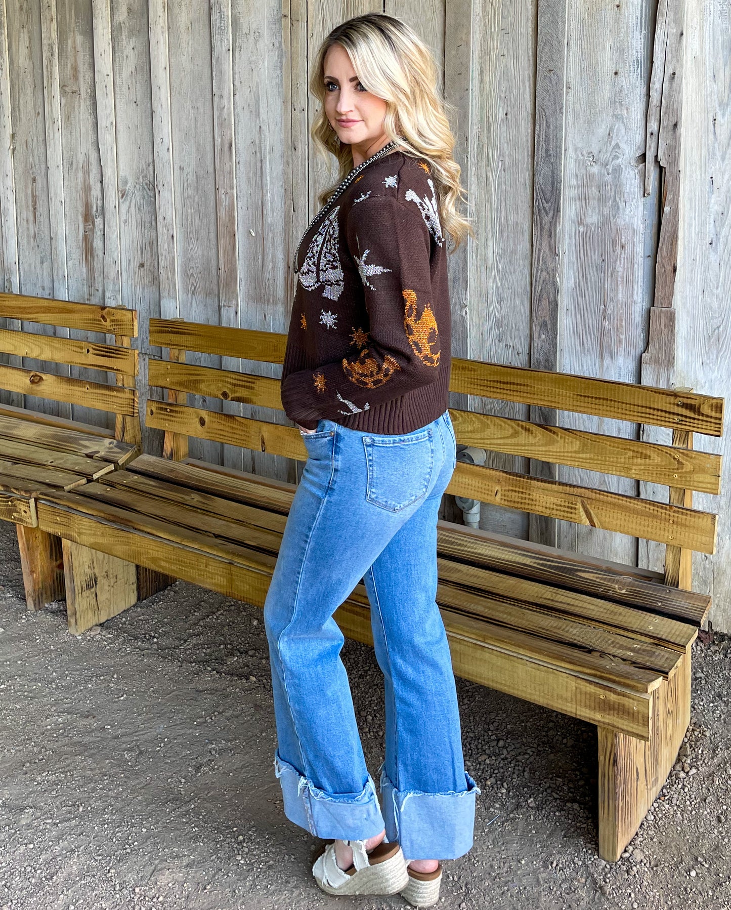 Metallic Cowboy Sweater