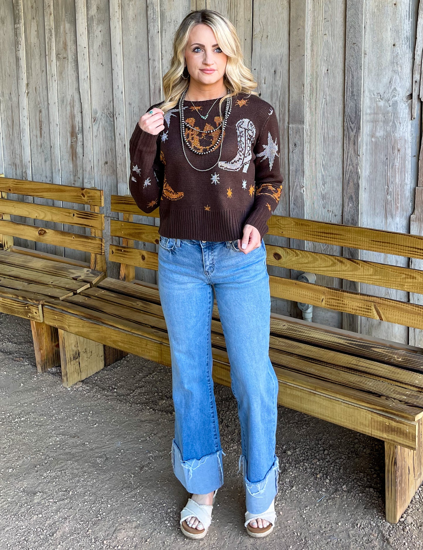 Metallic Cowboy Sweater