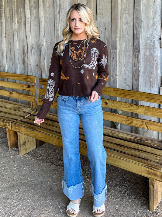 Metallic Cowboy Sweater