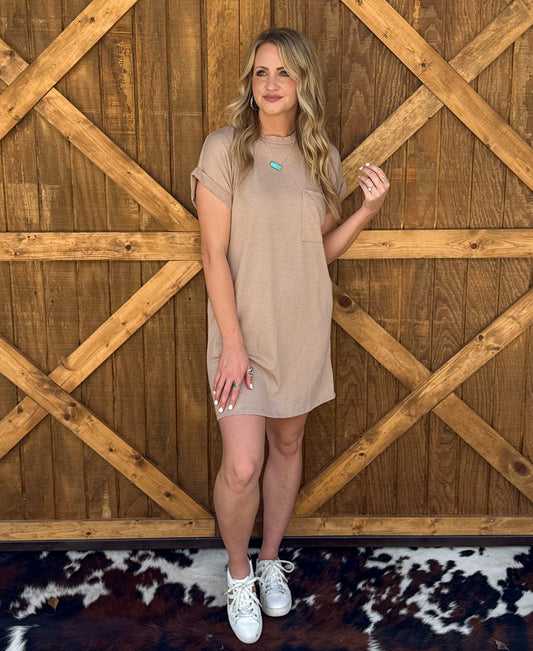 Jolene T-Shirt Dress *Mocha