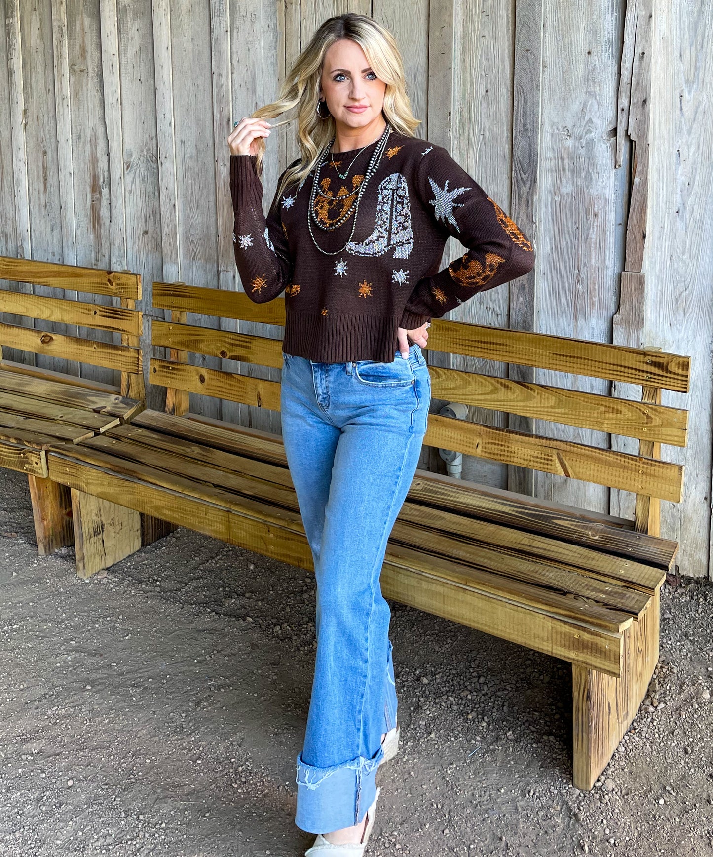 Metallic Cowboy Sweater