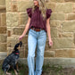 The Annie Oakley Top *Wine