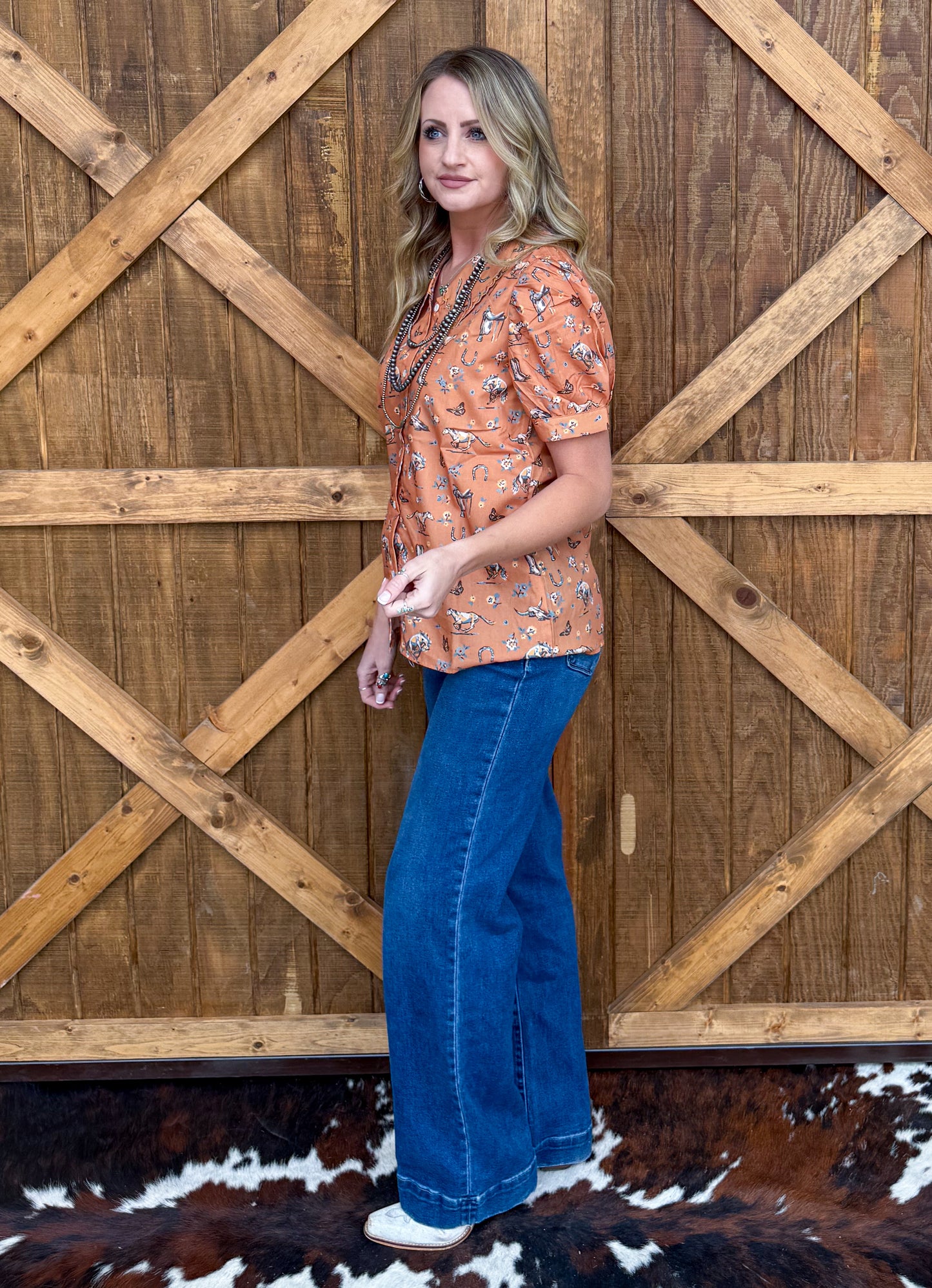 Old Western Button-Up Top