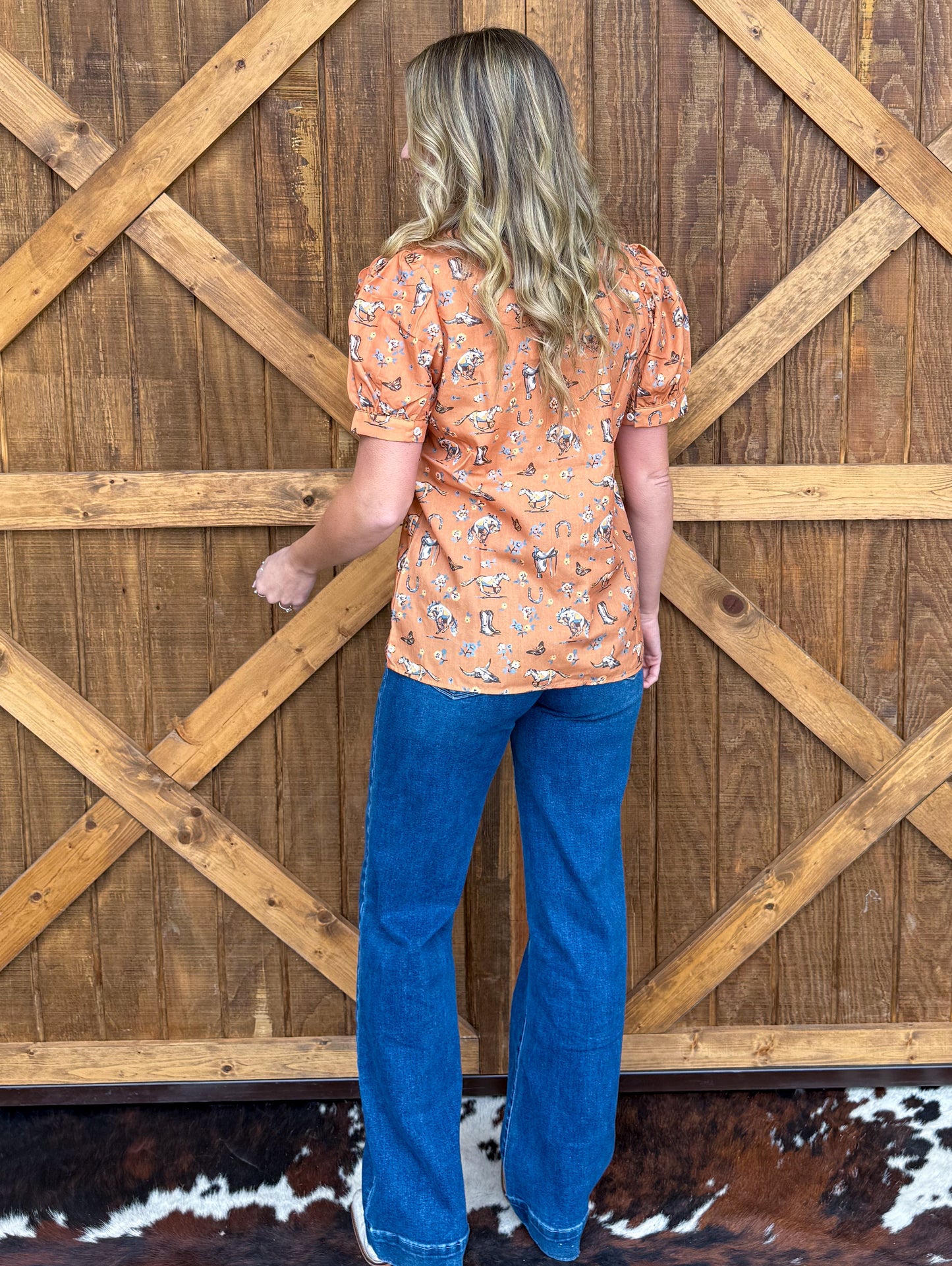 Old Western Button-Up Top