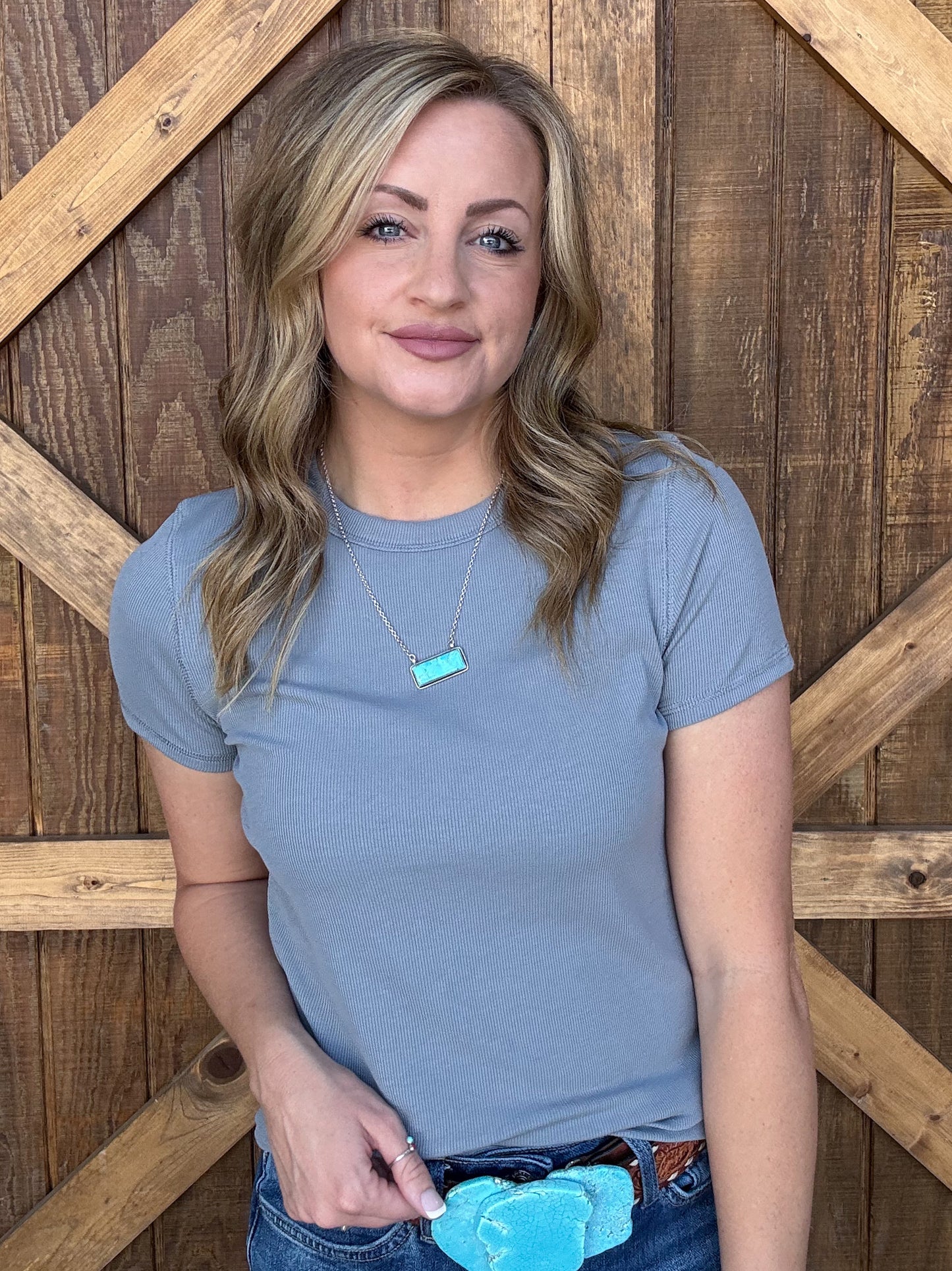 The Abby Top *Pebble