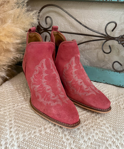 Peach Western Booties