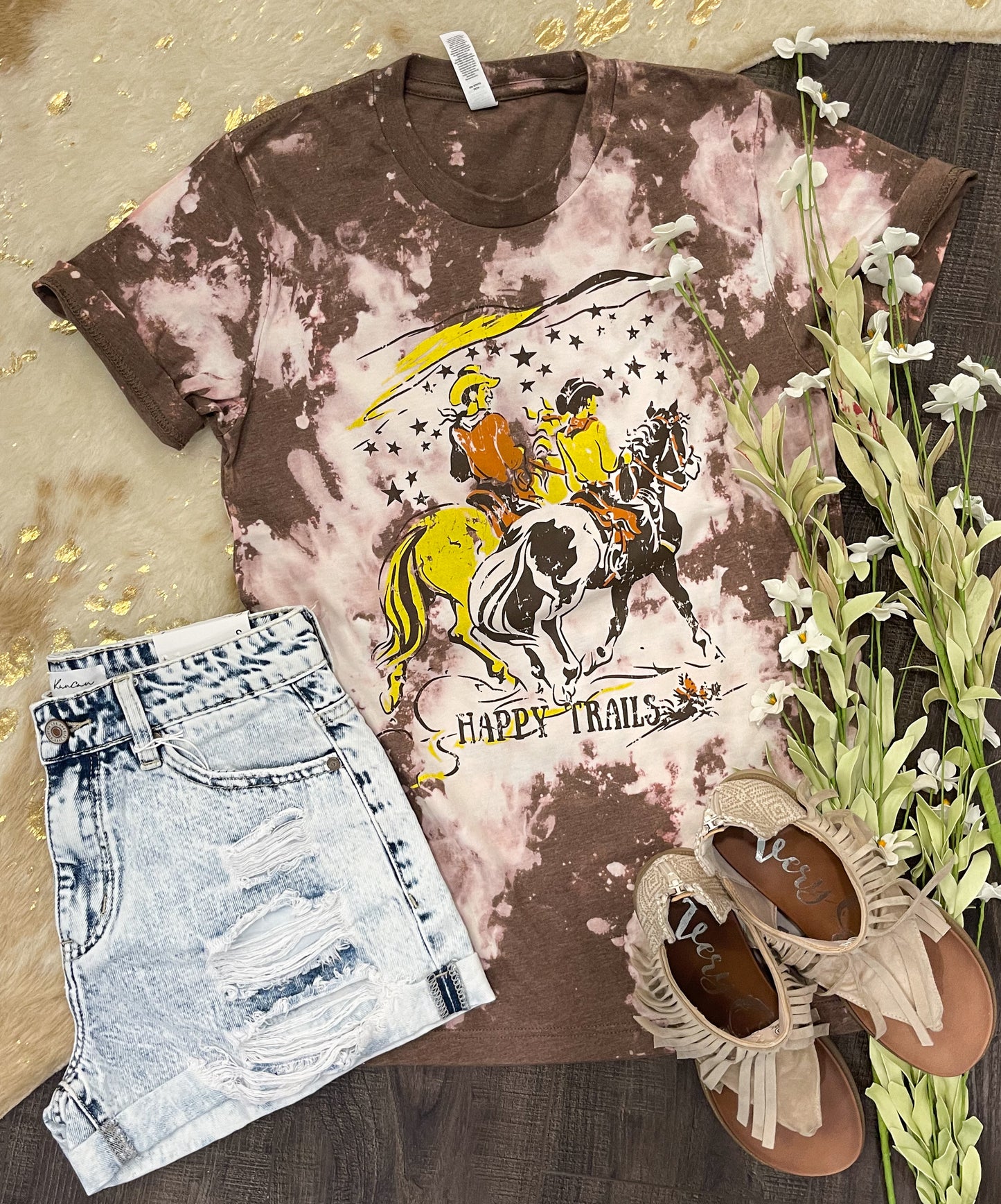 Happy Trails Bleached Tee